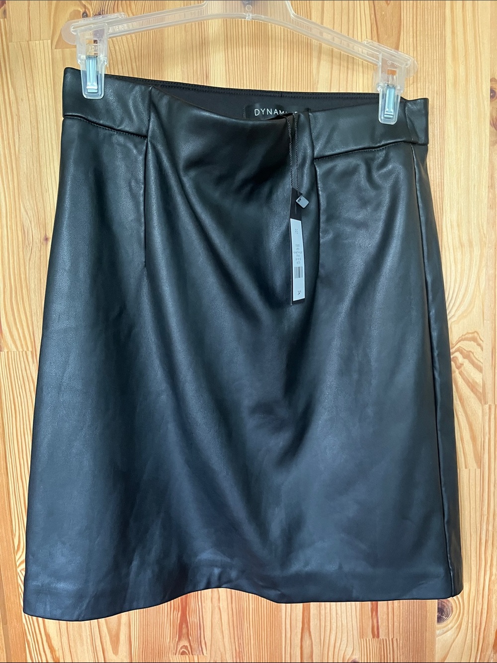 Dynamite Black Faux Leather A-Line Mini  Skirt (size S)